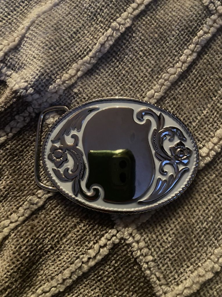 Oval Chrome Ladies Belt Buckle