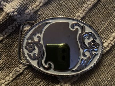 Oval Chrome Ladies Belt Buckle