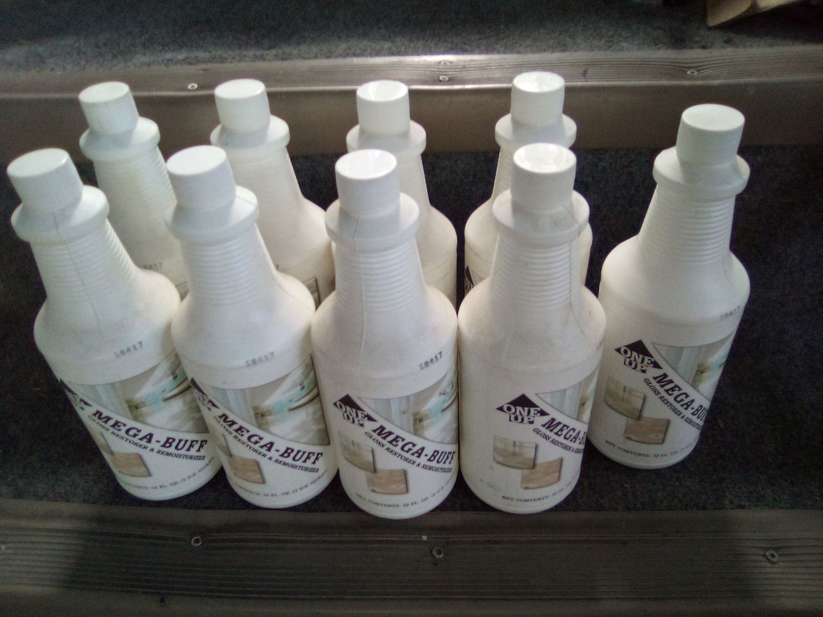 One Up Mega Buff Gloss Restorer & Remoisturizer Floor Cleaner 9 Bottles