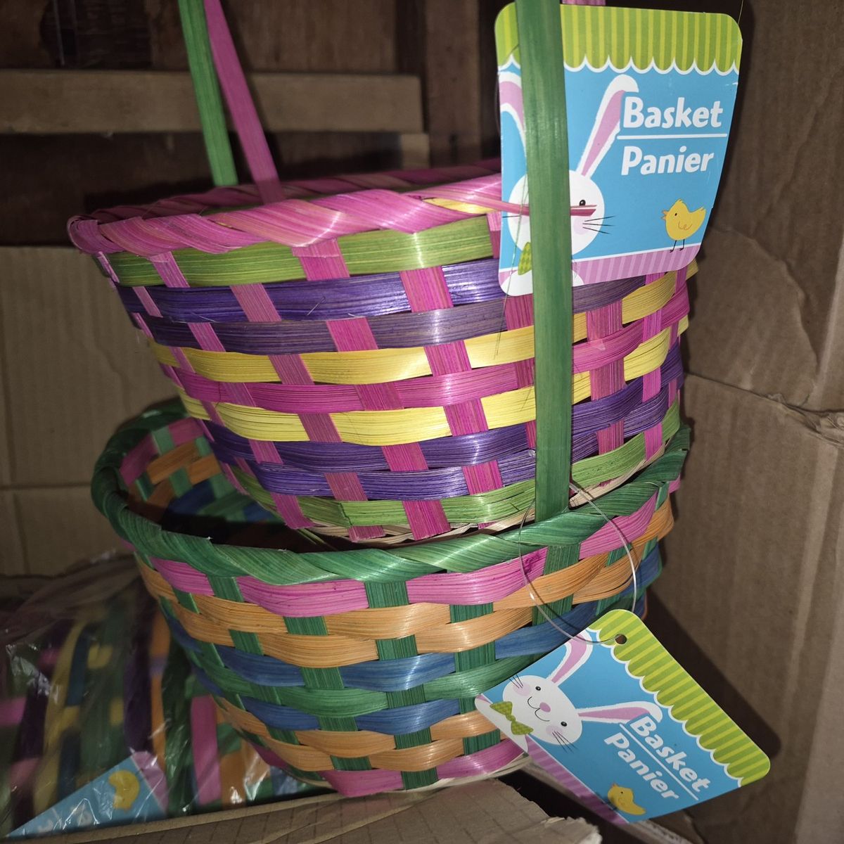 24 New Easter Baskets Kids Egg Hunt Bamboo Woven