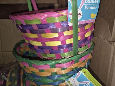 24 New Easter Baskets Kids Egg Hunt Bamboo Woven