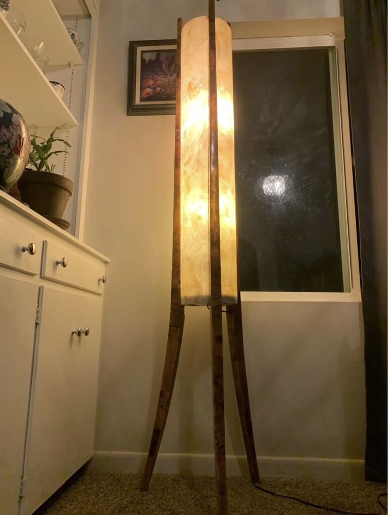 MCM Floor Lamp Dome Is Made Of Abalone