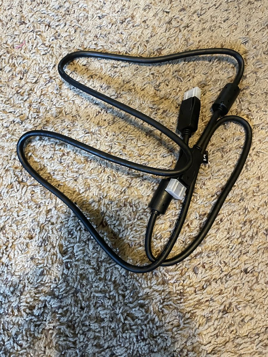 Black DisplayPort Cable with Protective Connector Caps
