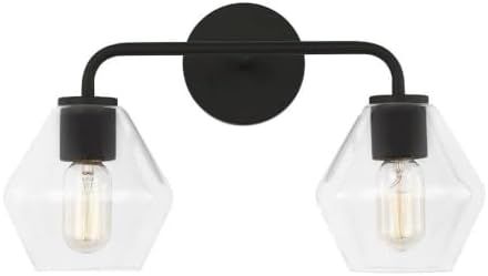 17" 2 Light Bathroom Vanity Light - Midnight Black Finish