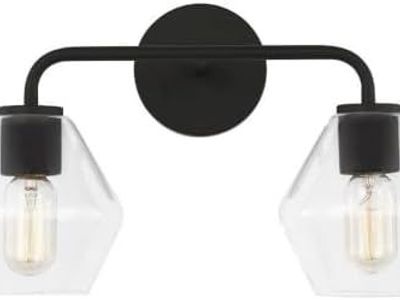 17" 2 Light Bathroom Vanity Light - Midnight Black Finish