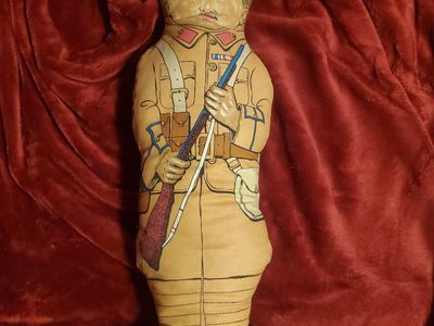 Vintage WWI British Soldier "Tommy" Colth Pillow Doll