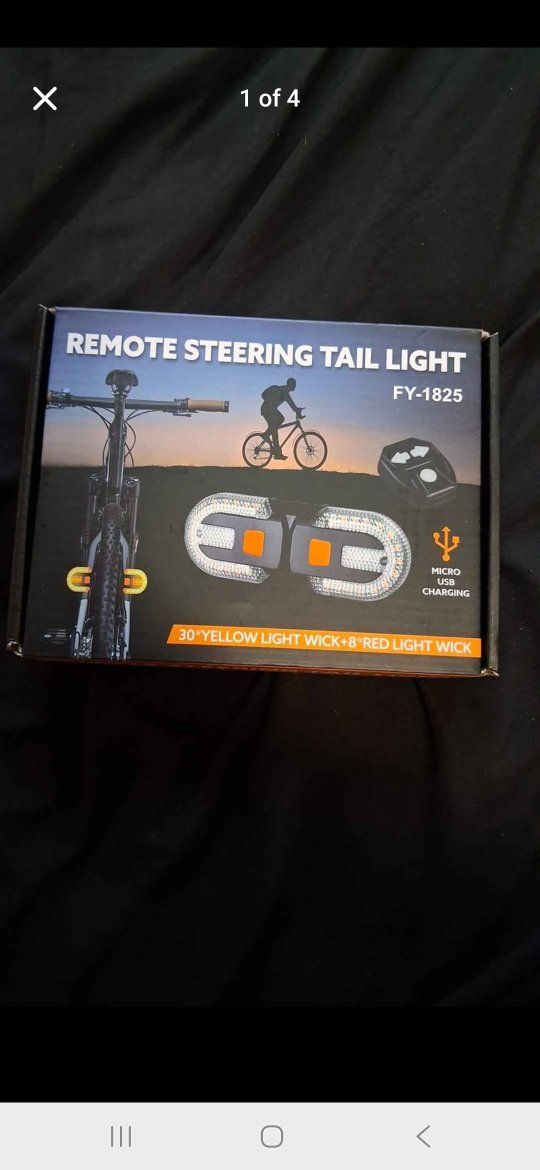 FY-1825 Remote Steering Tail Light with Turn Signals & USB Charging - New Bicycle Safety Light