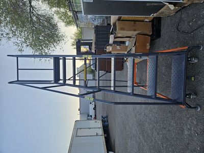 8 ft Metal Wheeled 9 Step Safety Ladder