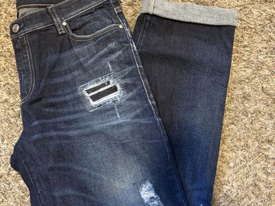 AJ Armani Jeans Daisy Dark Wash Indigo Distressed
