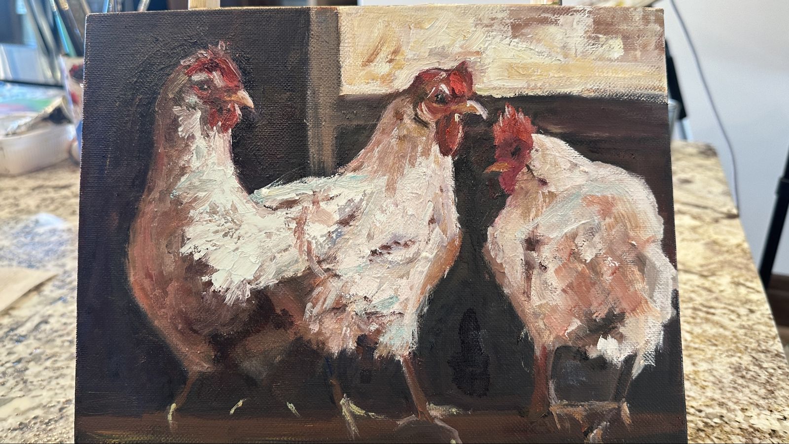 Original Oil Painting  “Three ‘s A Crowd” by a local artist, Jami Willson