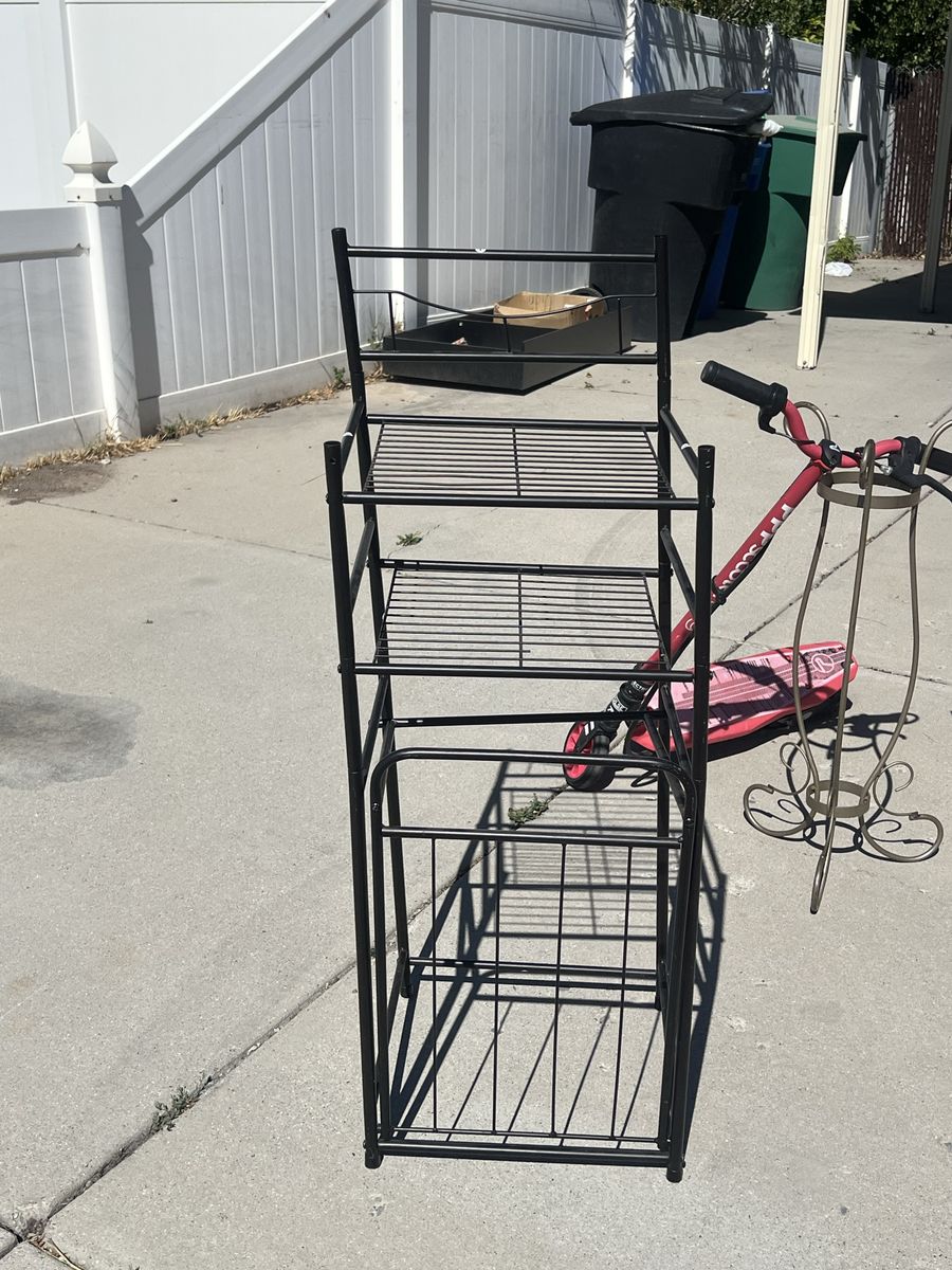 Black Metal Storage Rack Organizer