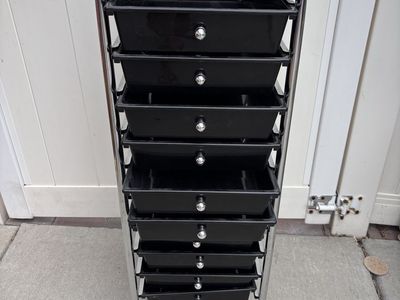 Storage drawers on wheels perfect for a classroom
