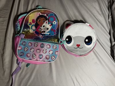Gabby's Dollhouse Girls Backpack with Attached Pandy Paws Lunch Bag