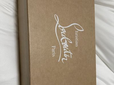 Christian Louboutin Lady Z 120 Black Patent Red Bottom Heels - Size 37.5, New in Box