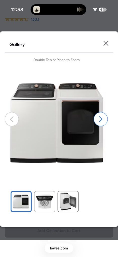 Samsung smart washer & dryer