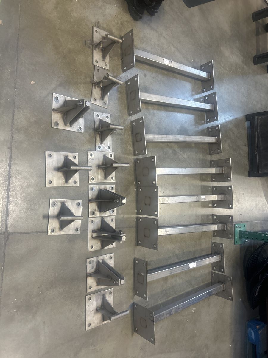 Industrial Metal Pole / Post with Base Plates - Durable Construction