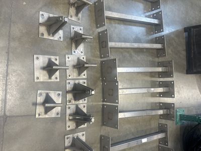 Industrial Metal Pole / Post with Base Plates - Durable Construction