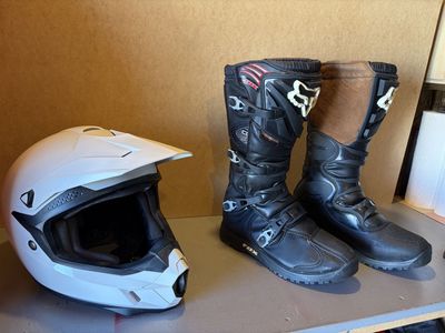 Moto X boots and helmet