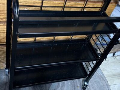 Black Utility Shelf With Wheels