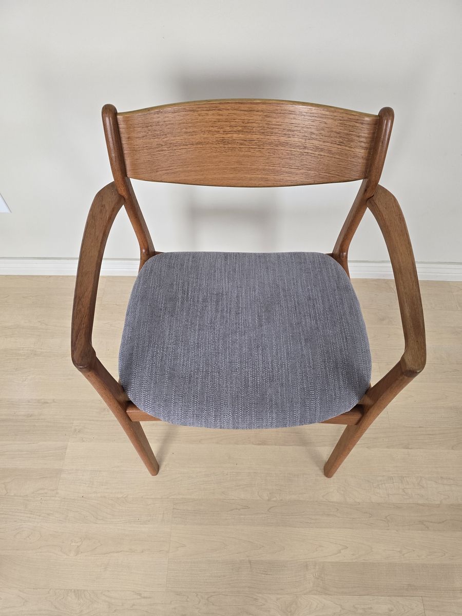 Vintage Danish Modern Teak Armchair – Erik Buch Style – Made in Denmark – Newly Upholstered
