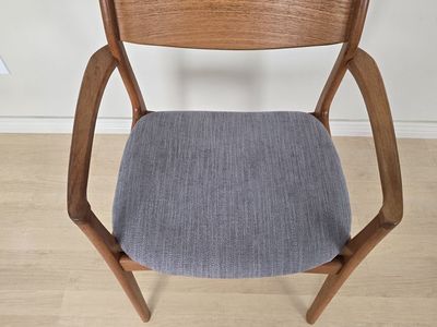 Vintage Danish Modern Teak Armchair – Erik Buch Style – Made in Denmark – Newly Upholstered
