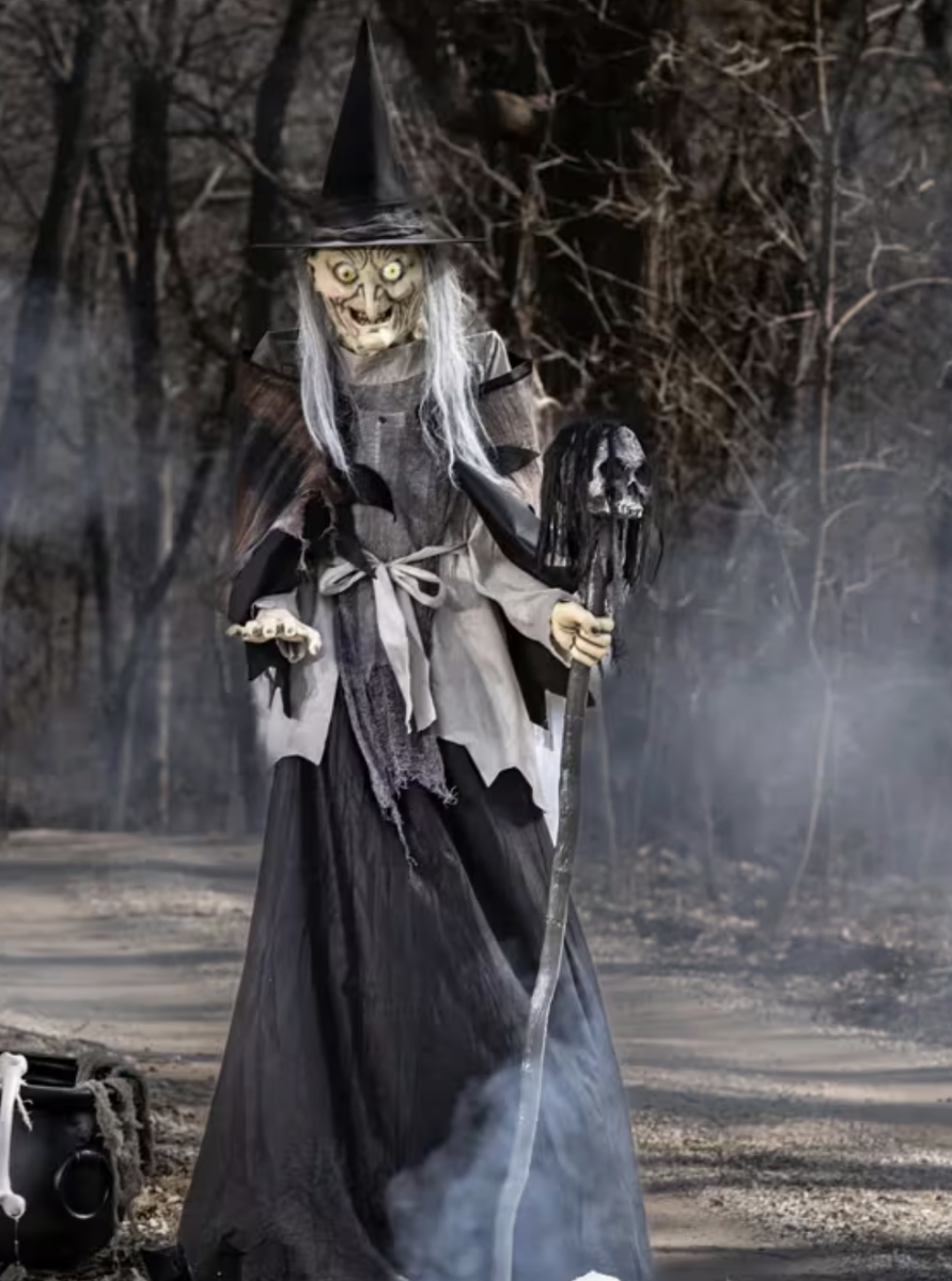6 Ft. Animated Lunging Haggard Witch Standing Halloween Decoration