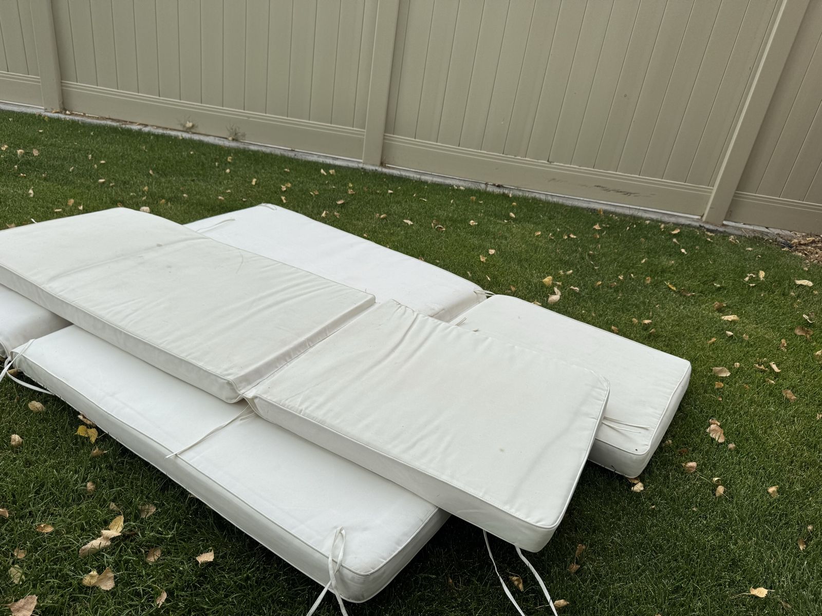 Three lounger pads for patio furniture. Pool lounger pads