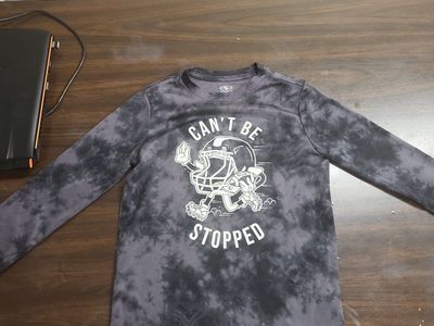 Athletic Works Boys' Long Sleeve "Can't Be Stopped" Tie-Dye Shirt, Size Small (6/7)
