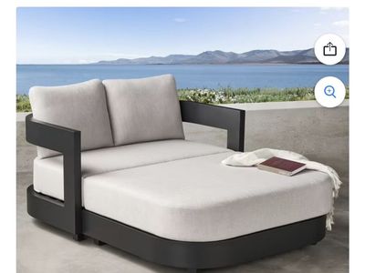 Member's Mark Palmero Oversized Chaise Lounge Set w/ Sunbrella Fabric - 2pc Patio Daybed