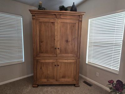 Large Wood Entertainment Center TV Armoire Cabinet