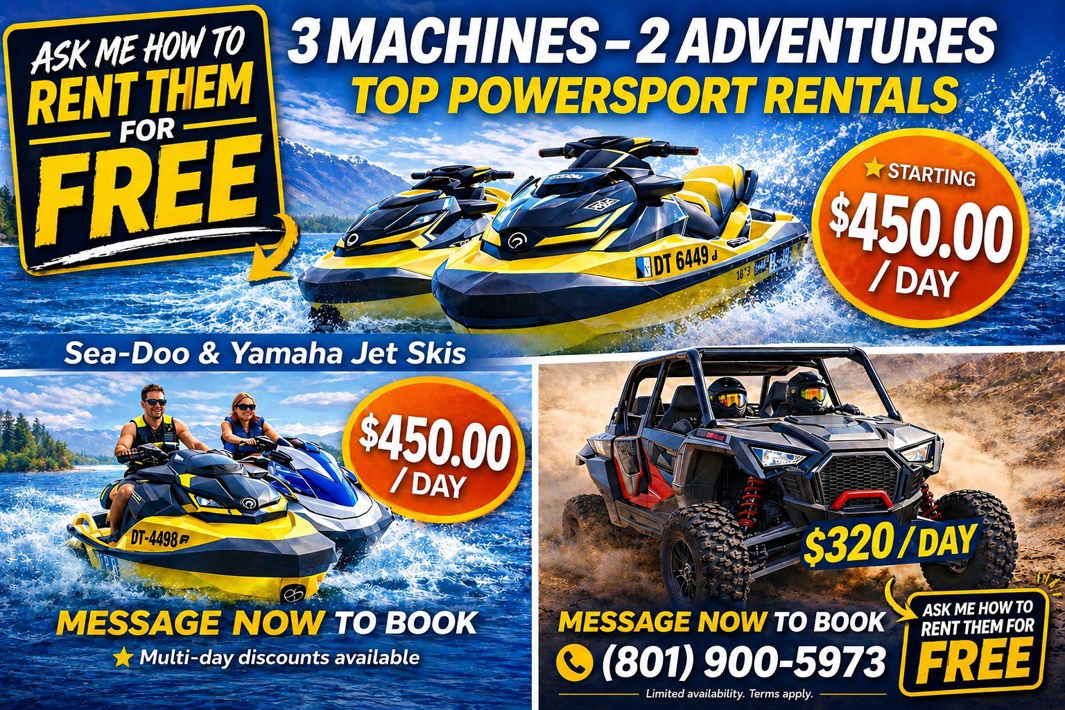 Sea Doo, Jet Ski, Waverunner for RENT