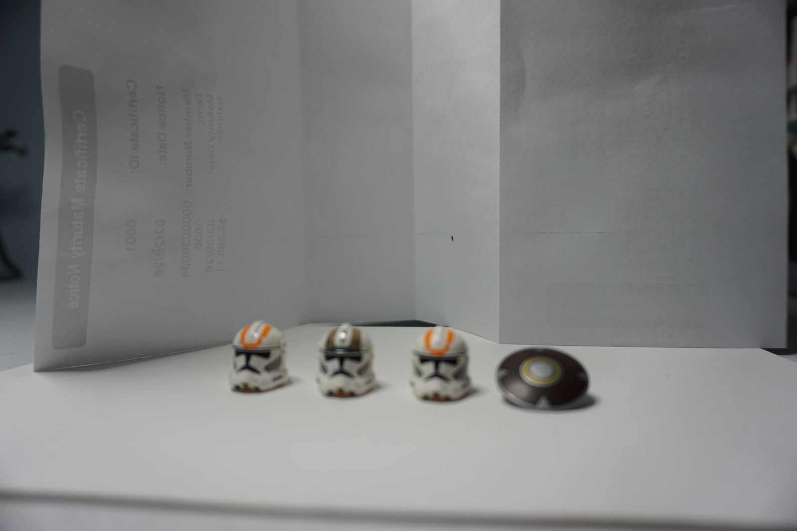 lego clone trooper helmets and a shield