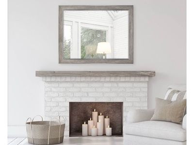 Better Home and Gardens Rustic Gray 2-tone Wall Mirror (35.5 x 45.5)
