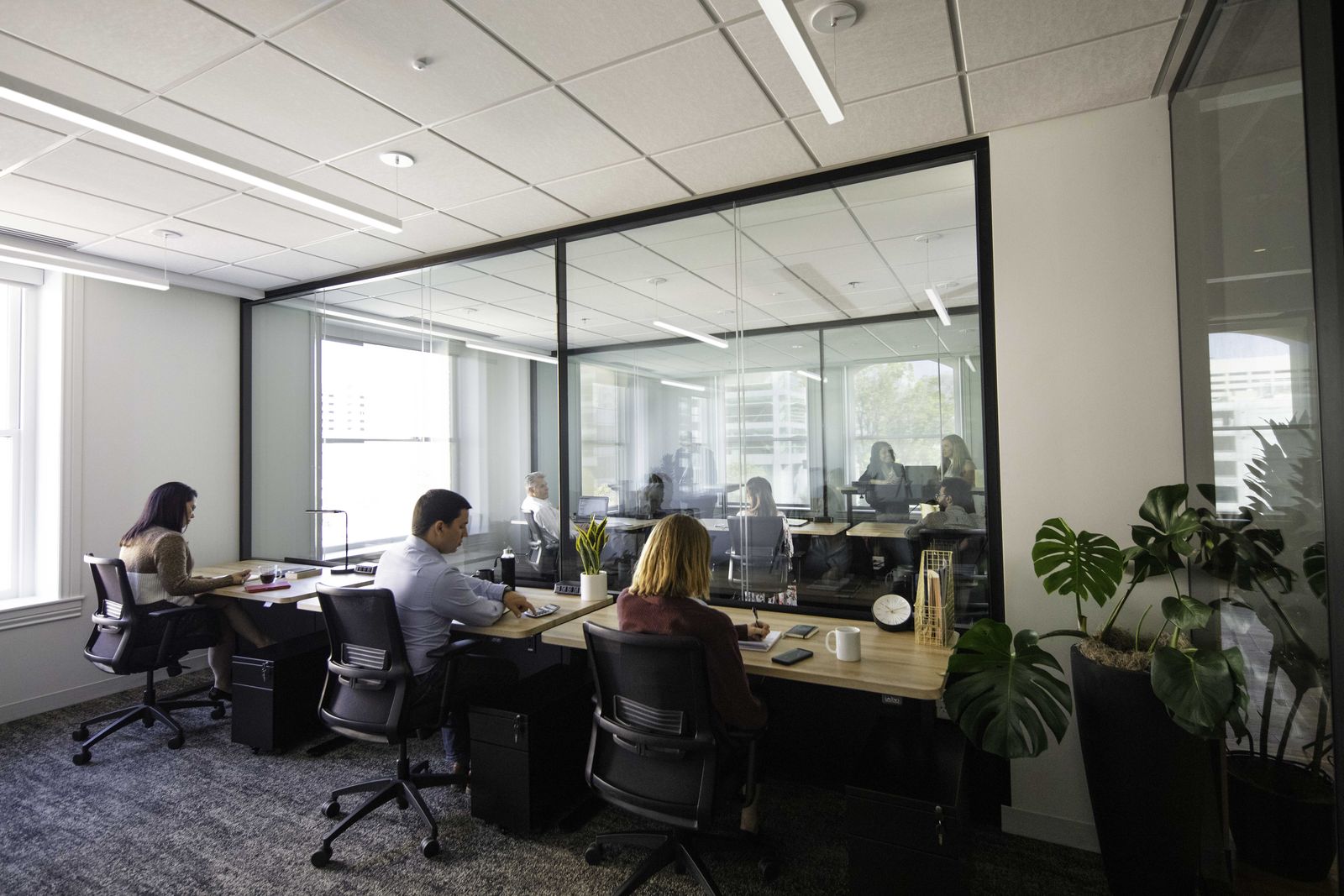 Corner Office With Downtown & Mountain Views