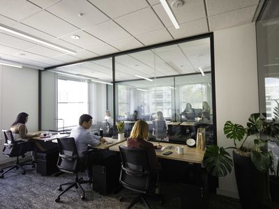 Corner Office With Downtown & Mountain Views