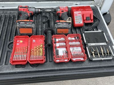 Milwaukee M18 FUEL Cordless Drill Driver & Impact Driver Combo Kit w/ Batteries, Charger & Bit Sets