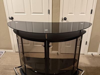 Acrylic Front Black Chrome and Smoke Bar Unit