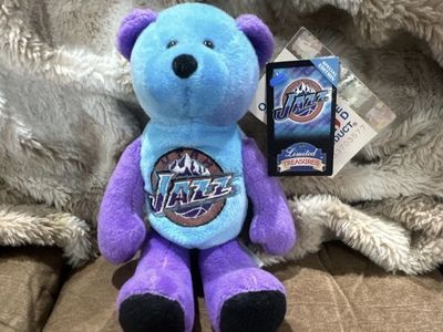 Utah Jazz Karl Malone #32 Limited Treasures Special Edition Plush Bear Blue/Purple 8"