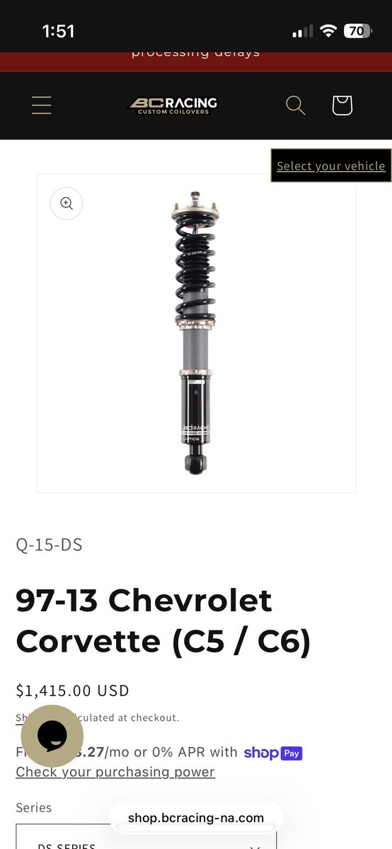 Corvette BCracing Coilovers