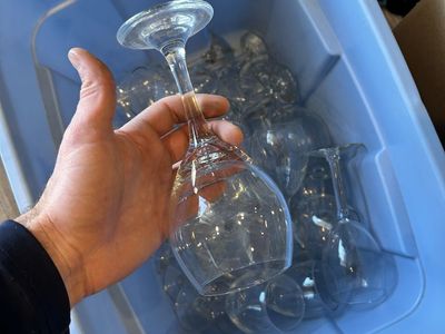 Bulk bin Of Nice Wine Glasses