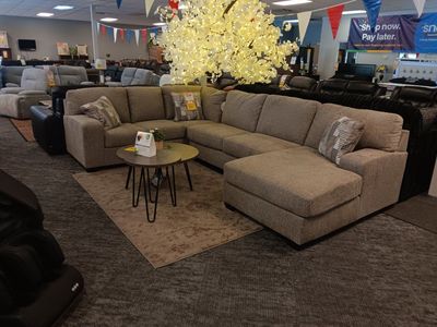 Spacious Sectional Sofa with Chaise and Throw Pillows