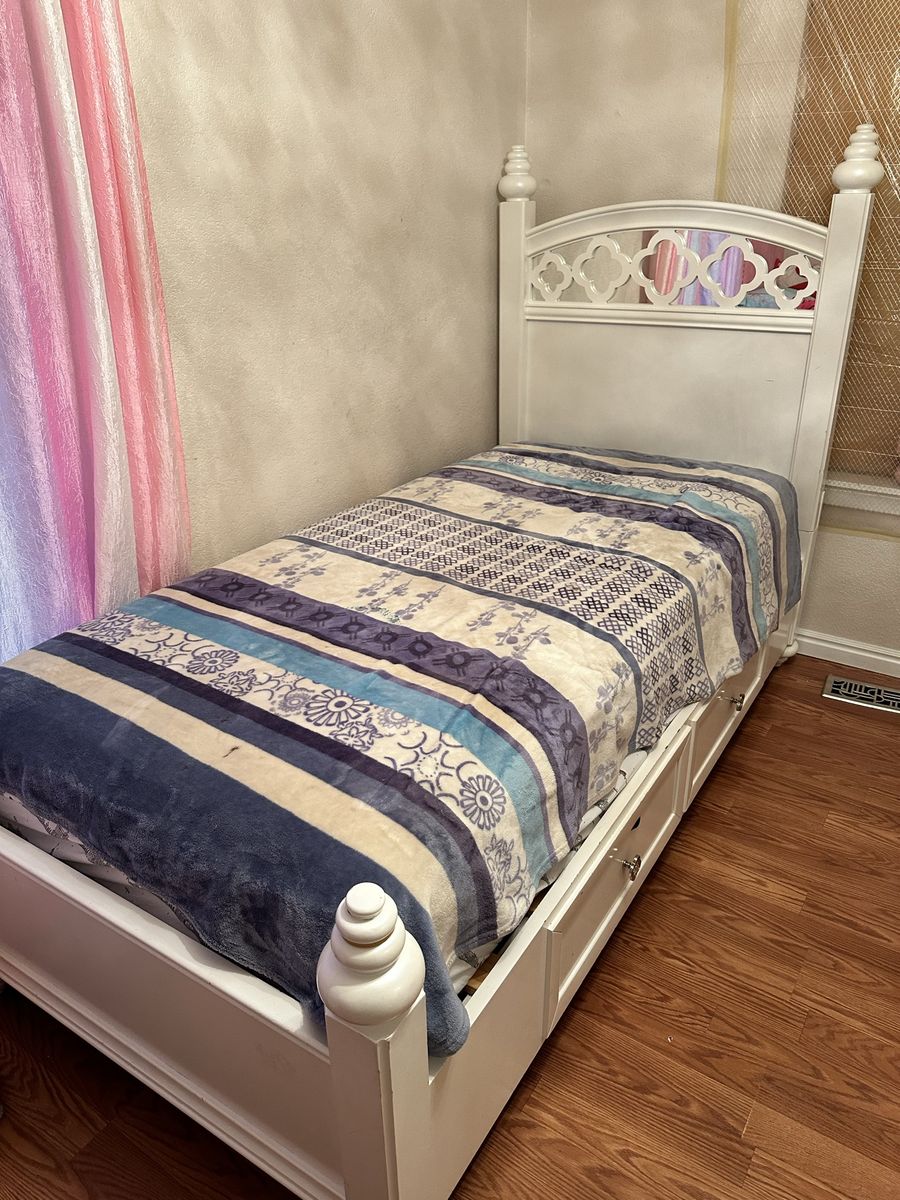 Twin XL Bed with two storage drawers
