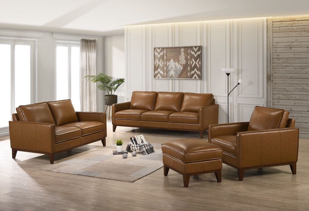 BRAND NEW! Top Grain Leather Caramel Sofa