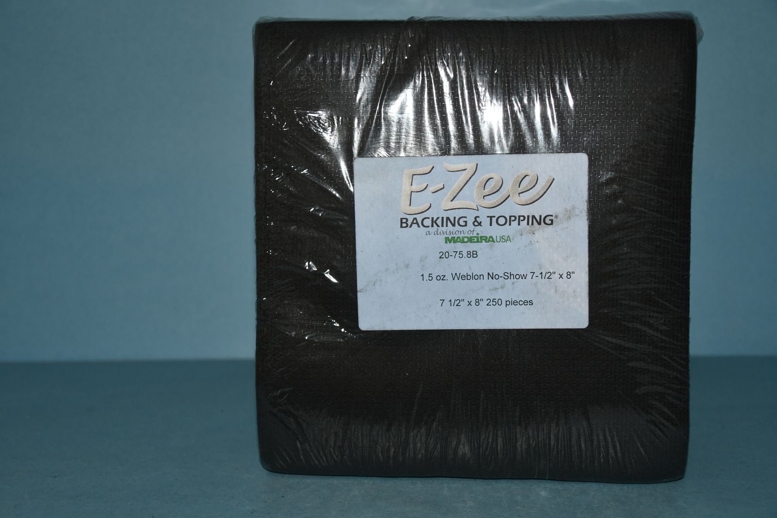 NIP MADEIRA E ZEE BACKING & TOPPING ~ EMBROIDERY ~ 250 PIECES ~ NO SHOW ~ 7.5" x 8 ~ BLACK