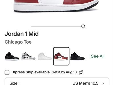 Nike Air Jordan Retro 1 Mid Casual Shoes - Red, Black, White - Men's