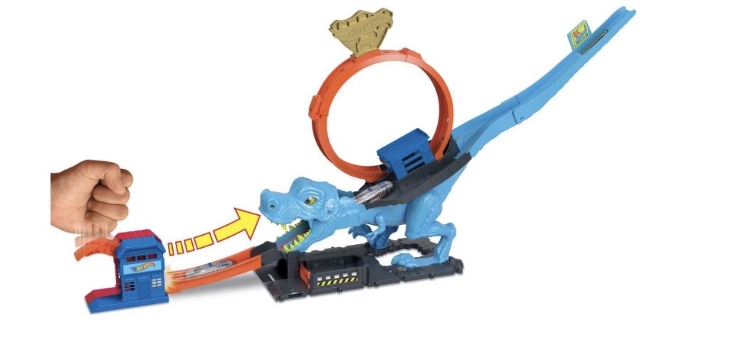 Hot Wheels City T-Rex Chomp Down Dinosaur Track Set