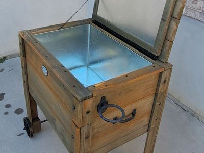 Backyard Discovery Outdoor Patio Cooler Wood & Iron Exterior (86.5 Qt Capacity)