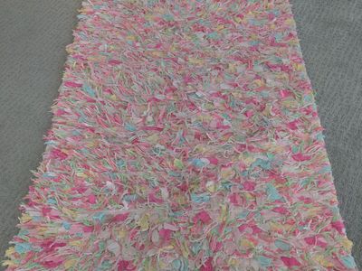 Colorful Shag Area Rug - Pink, Yellow, Blue Mixed Colors