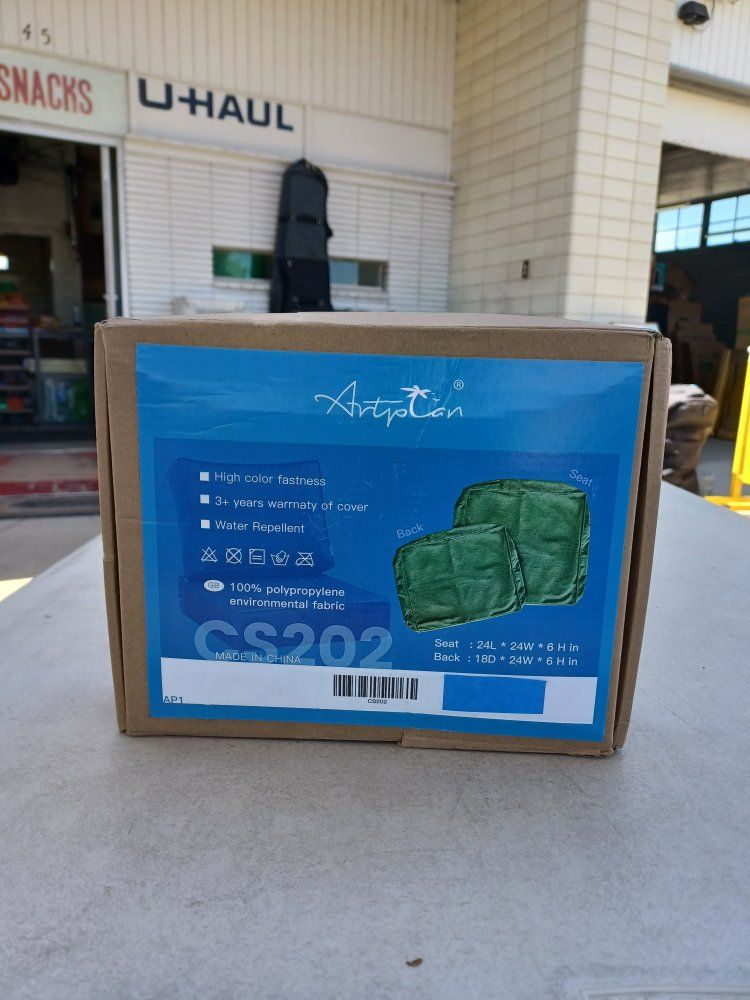 Artpican CS202 Outdoor Cushion Set, Green, Water Repellent, High Color Fastness, 24"x24" Seat green in color