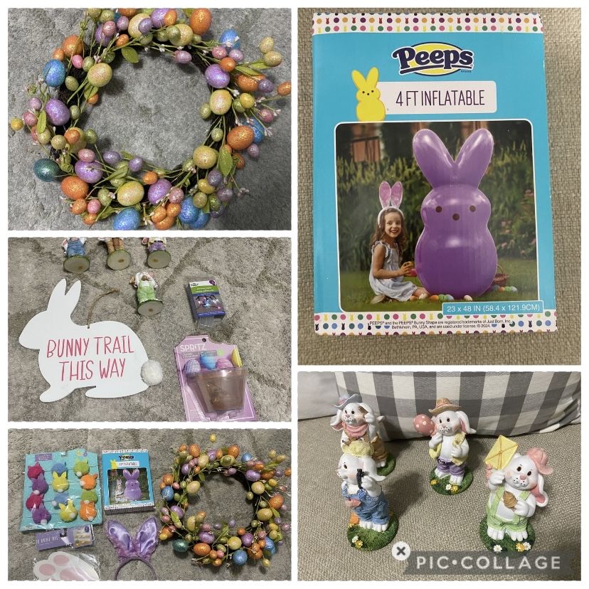 Easter Wreath Decor, Inflatable Bunny Decorations